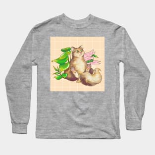 Cute Cat with plants Long Sleeve T-Shirt